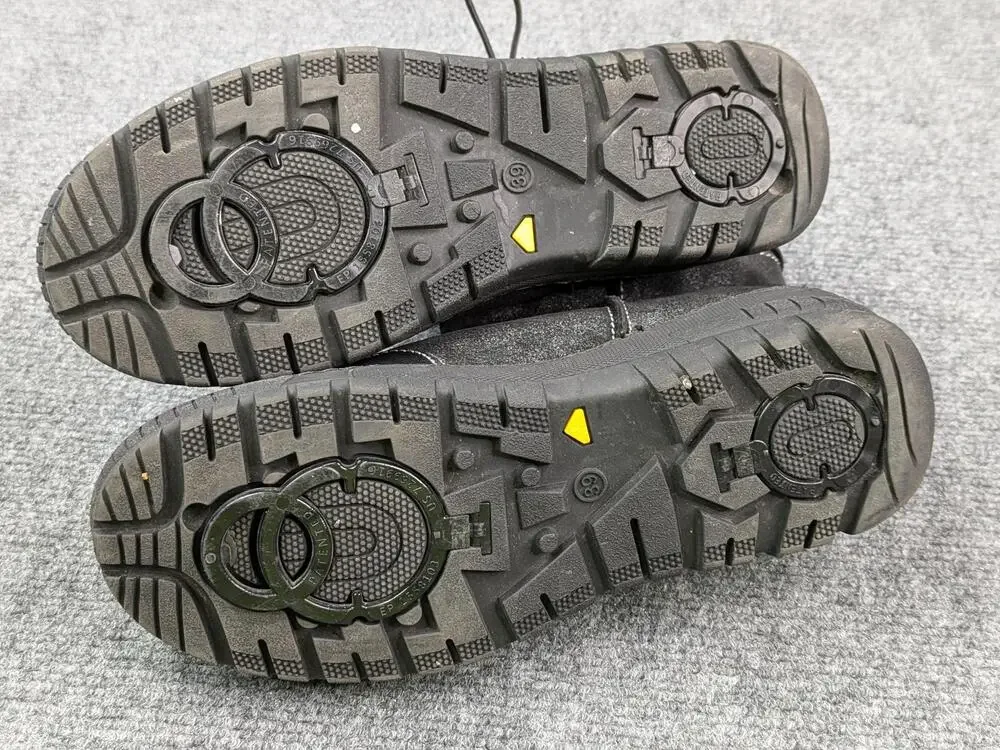 OTBT Boots Womens 8 Black Fanfare Leather Lined Snow Vibram Ice Spikes OC System